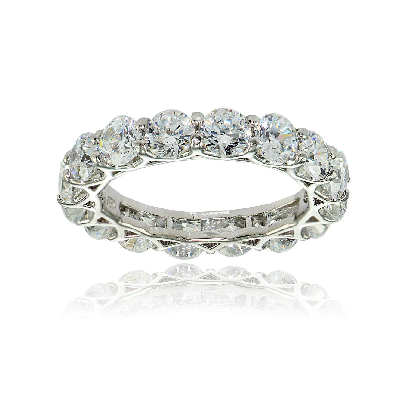 925 Sterling Silver White CZ Lux Infinity Ring For Women
