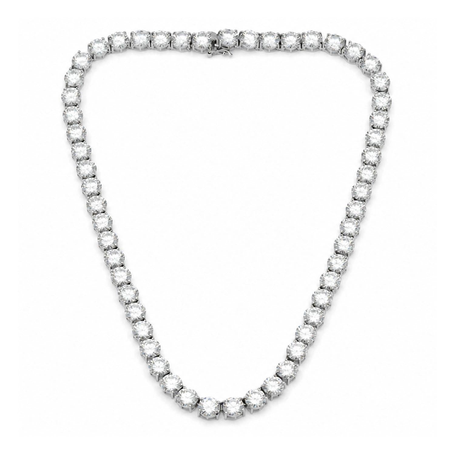 925 Sterling Silver White CZ Lux Tennis Necklace 18inches