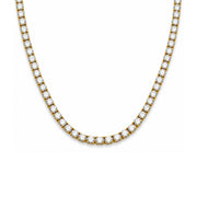 925 Sterling Silver 18K Gold Plated White CZ Lux Tennis Necklace 18inches