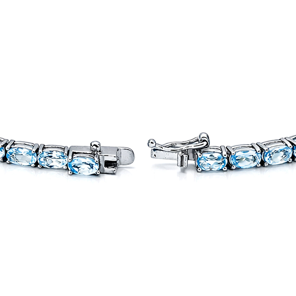 Dainty Girl Oval Blue Topaz Bracelet