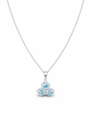 Tri Flower Blue Topaz Necklace