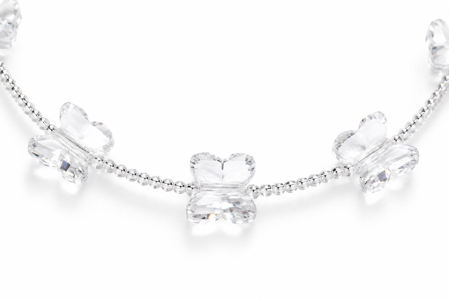 Papillon Necklace - Crystal White