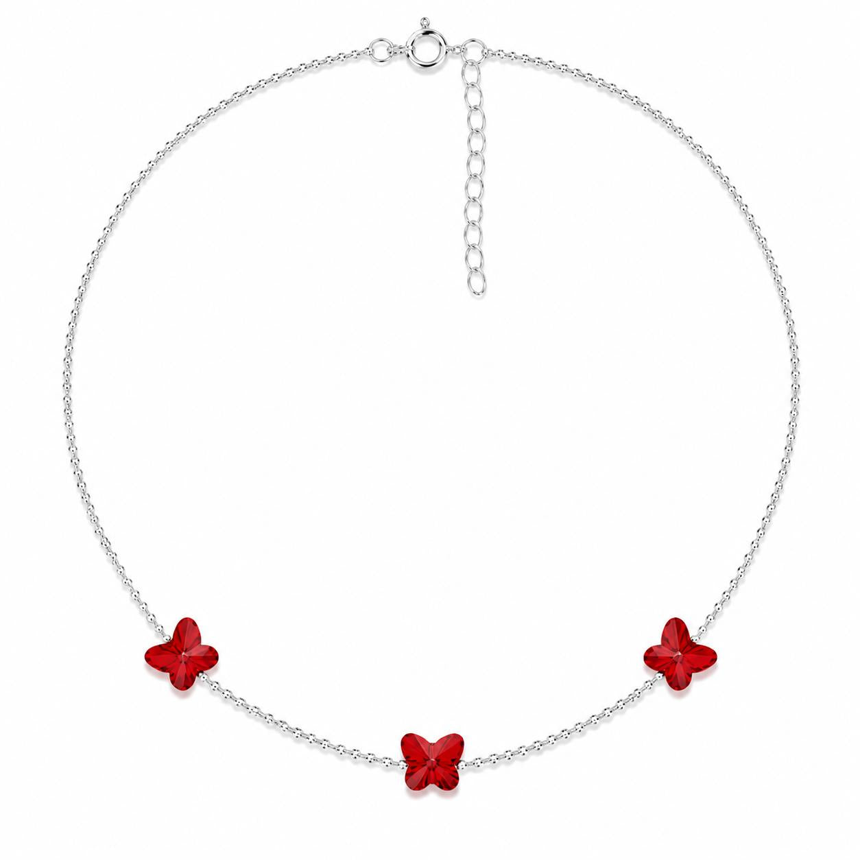 Papillon Trio Necklace in Ruby