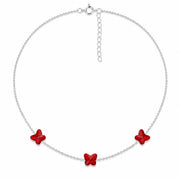 Papillon Trio Necklace in Ruby