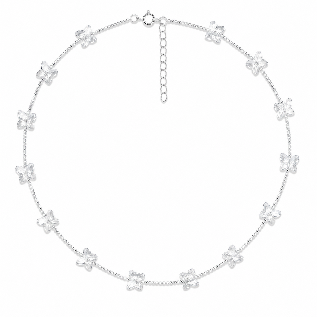 Papillon Necklace - Crystal White