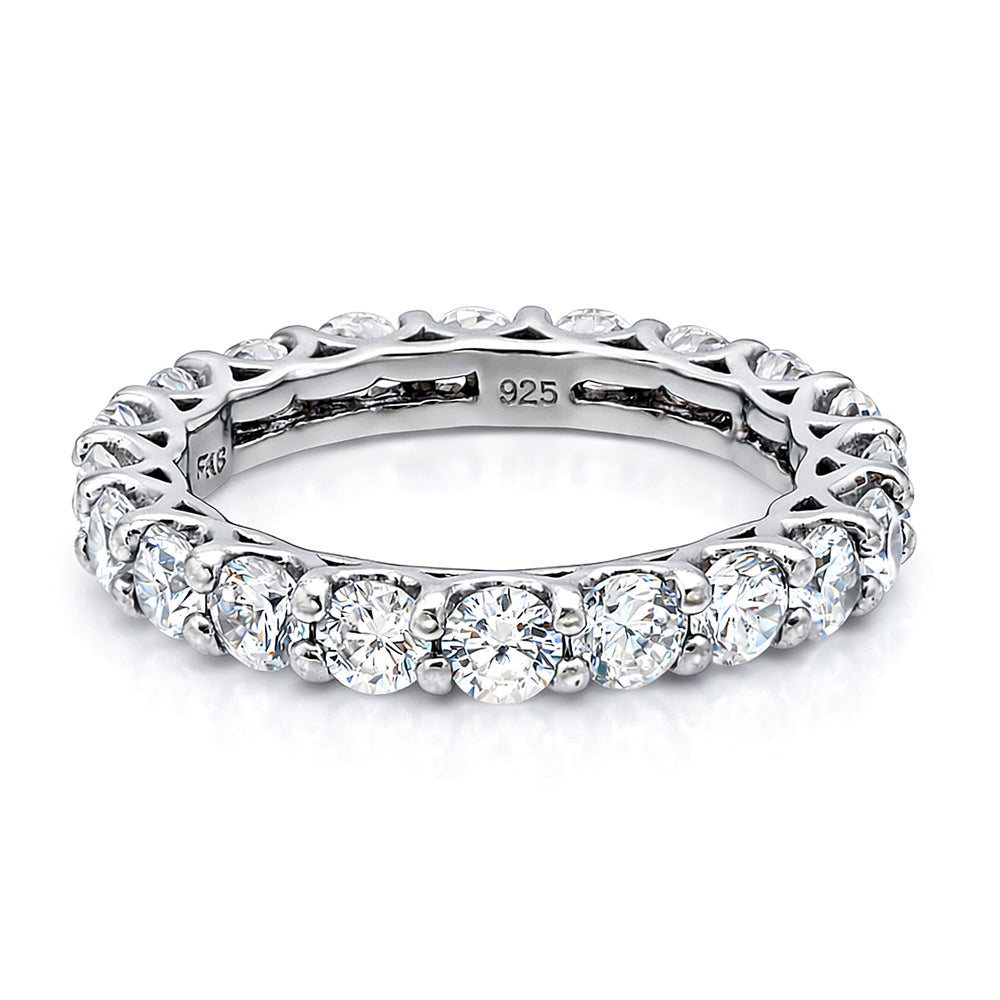 925 Sterling Silver White CZ Classic Infinity Ring