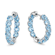 Infinity Hoop Earrings in Blue Topaz