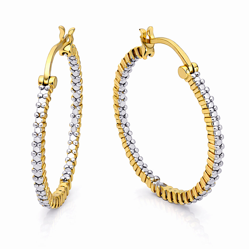 Silver Band 18K Gold Plated Hoops