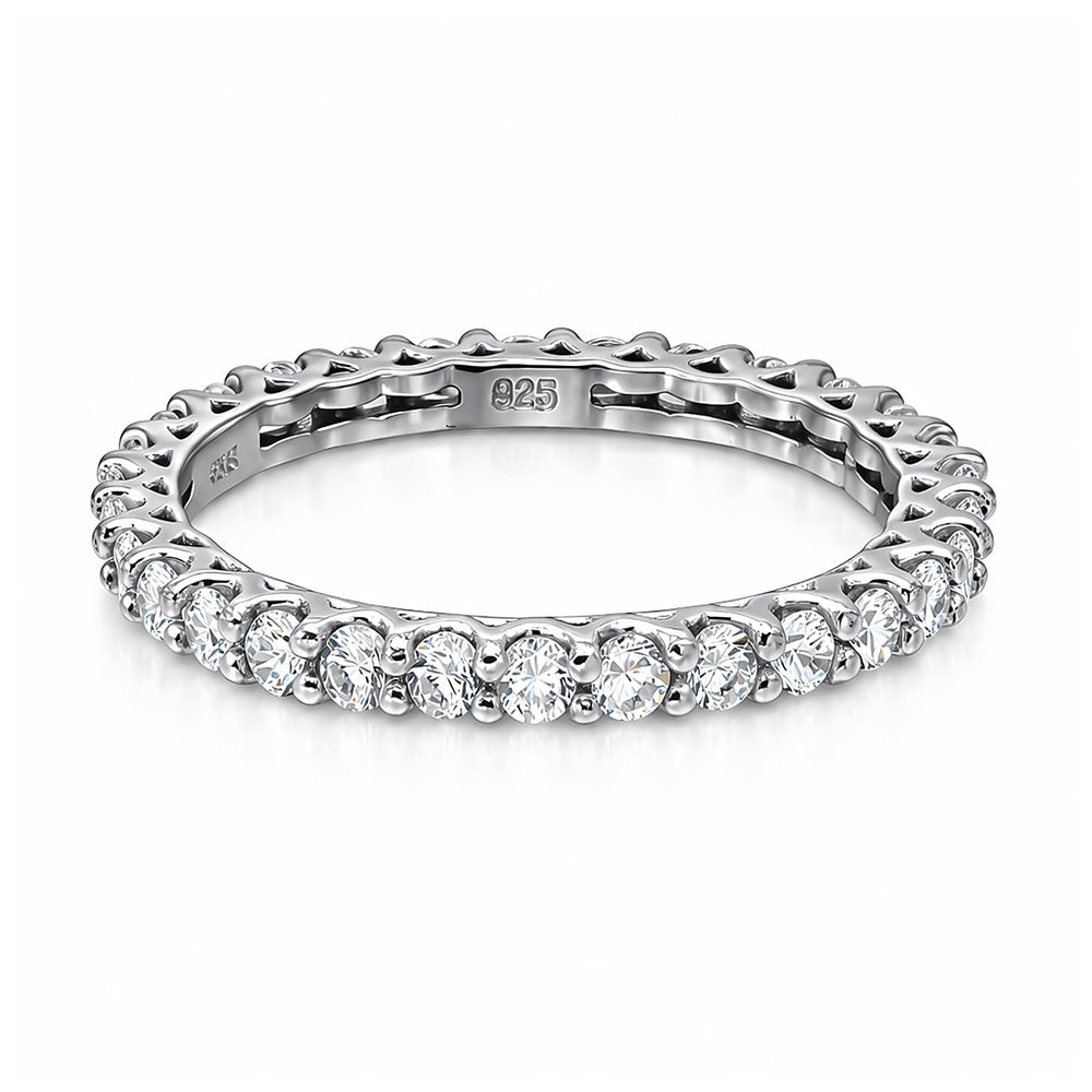 925 Sterling Silver White Cubic Zirconia Mini Infinity Ring