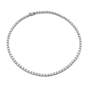 Classic Oval White Topaz Tennis Necklace