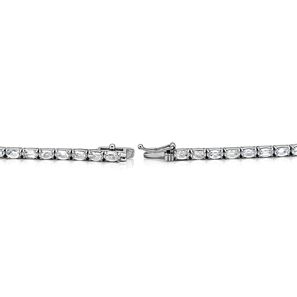 Classic Oval White Topaz Tennis Necklace