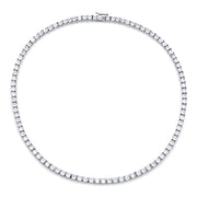 Classic Square White Topaz Tennis Necklace