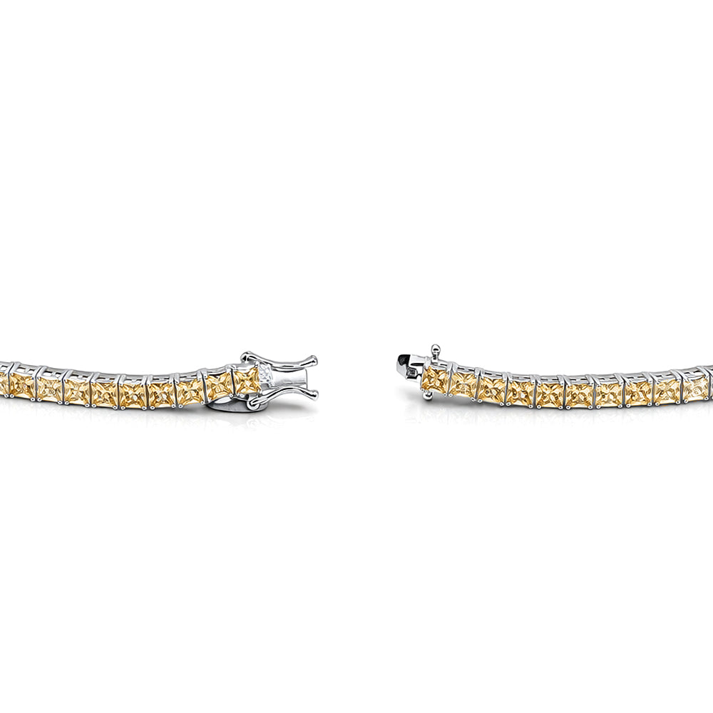 Citrine Square Classic Tennis Necklace
