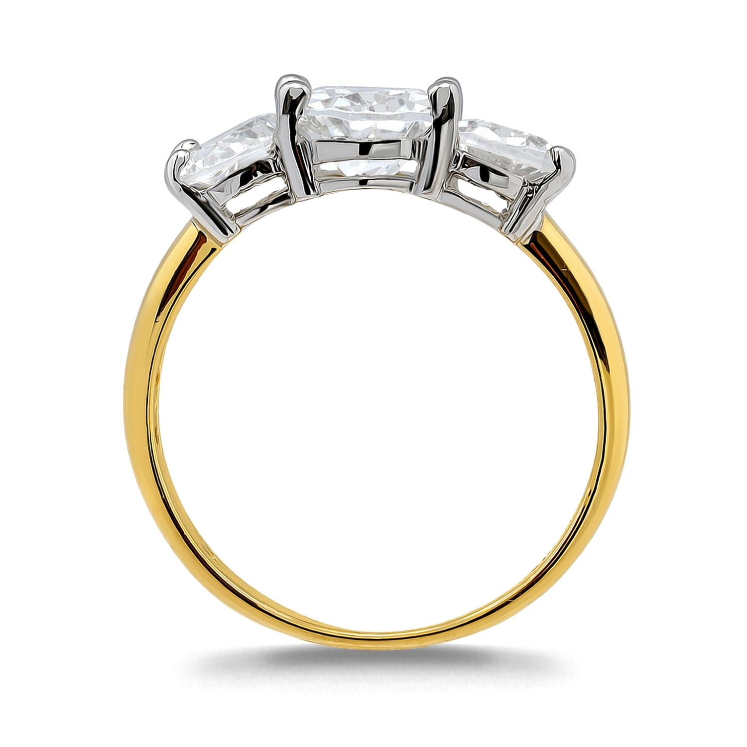 925 Sterling Silver White CZ 18K Gold Plated Romance Ring For Women