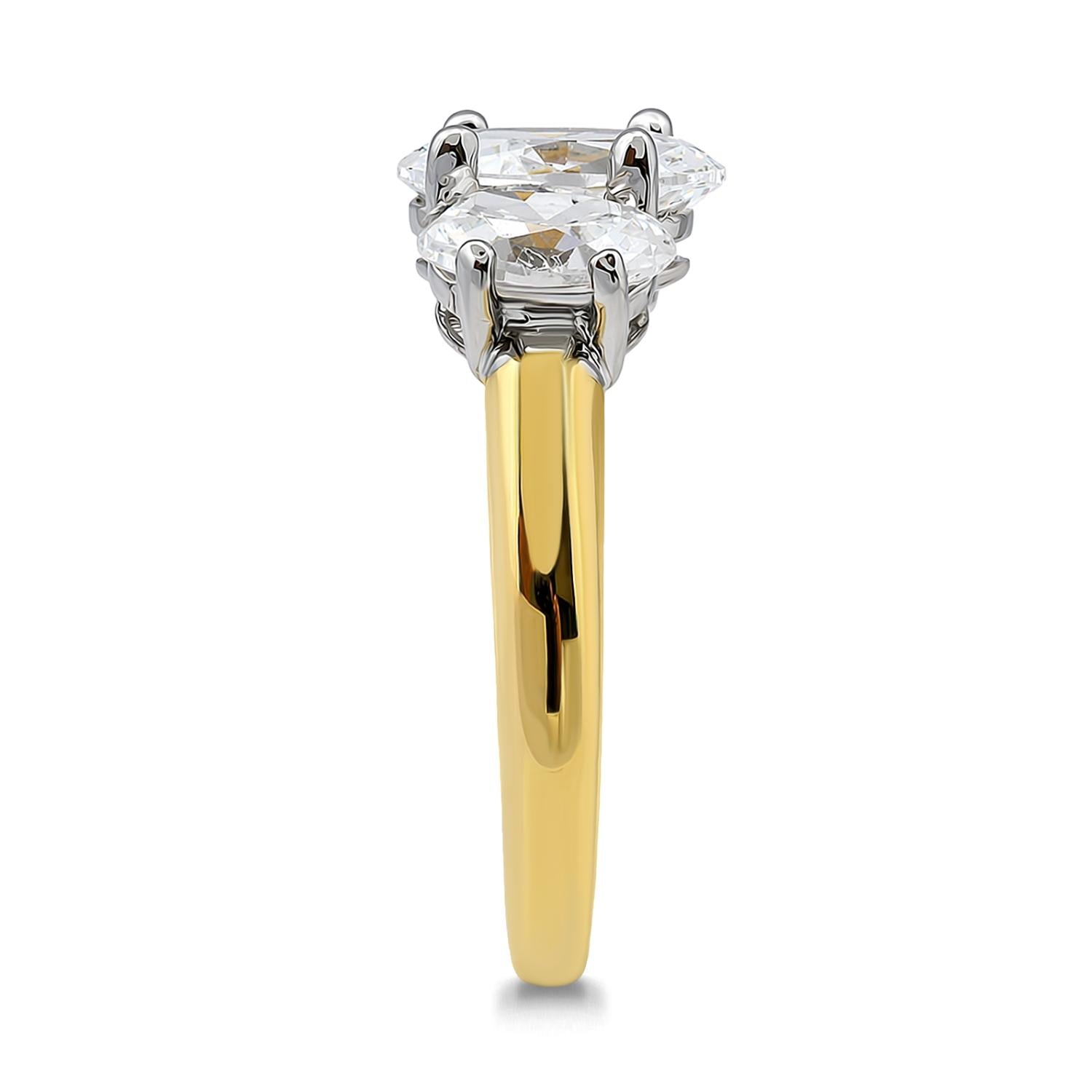 925 Sterling Silver White CZ 18K Gold Plated Romance Ring For Women