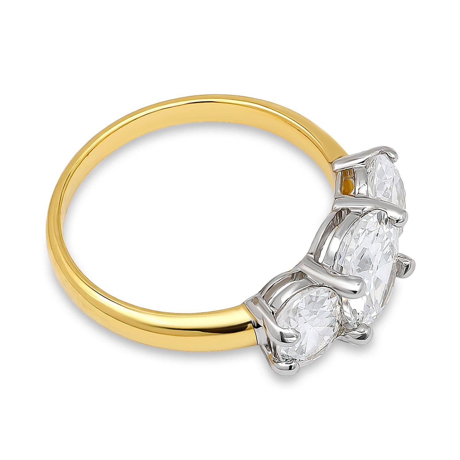 925 Sterling Silver White CZ 18K Gold Plated Romance Ring For Women