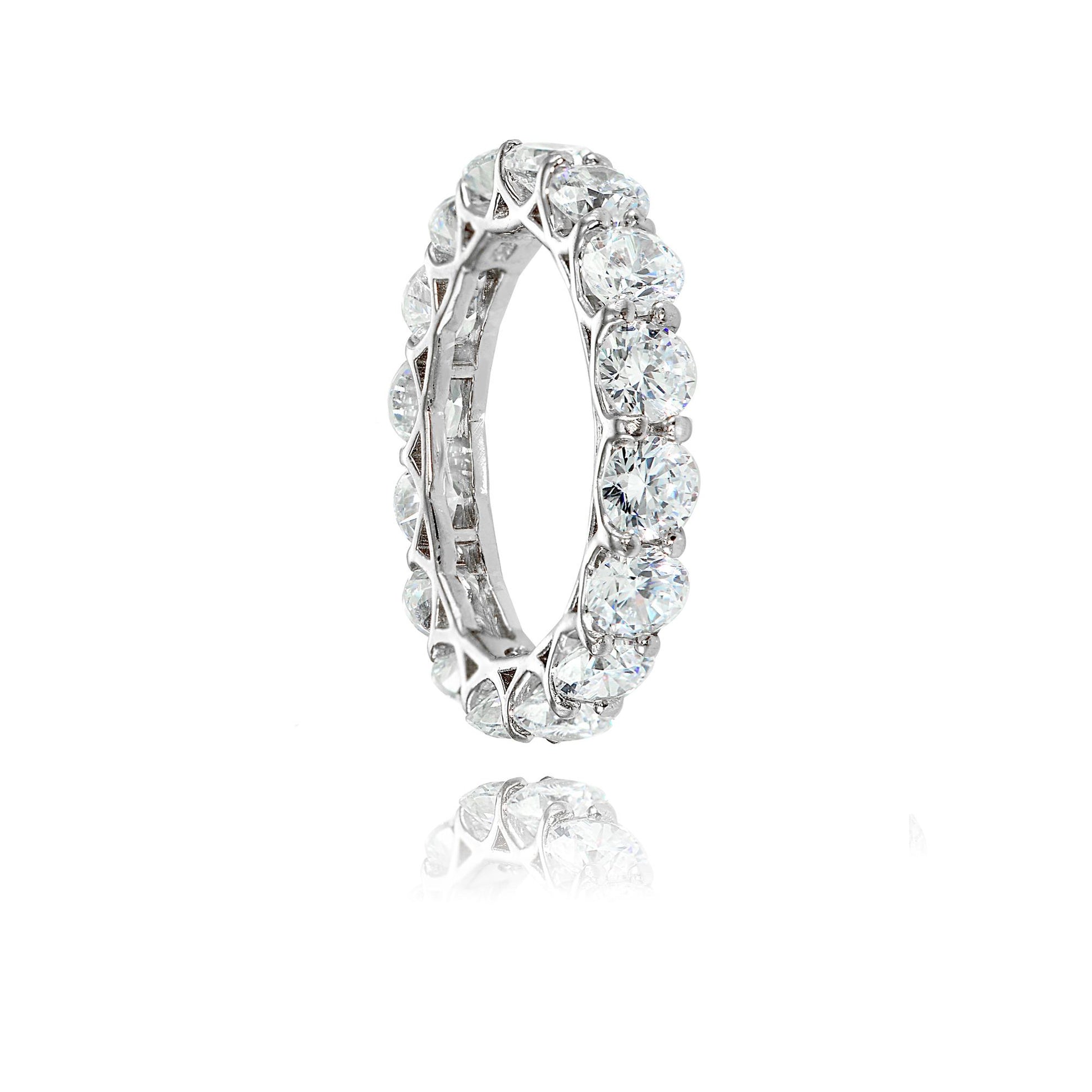 925 Sterling Silver White CZ Lux Infinity Ring For Women
