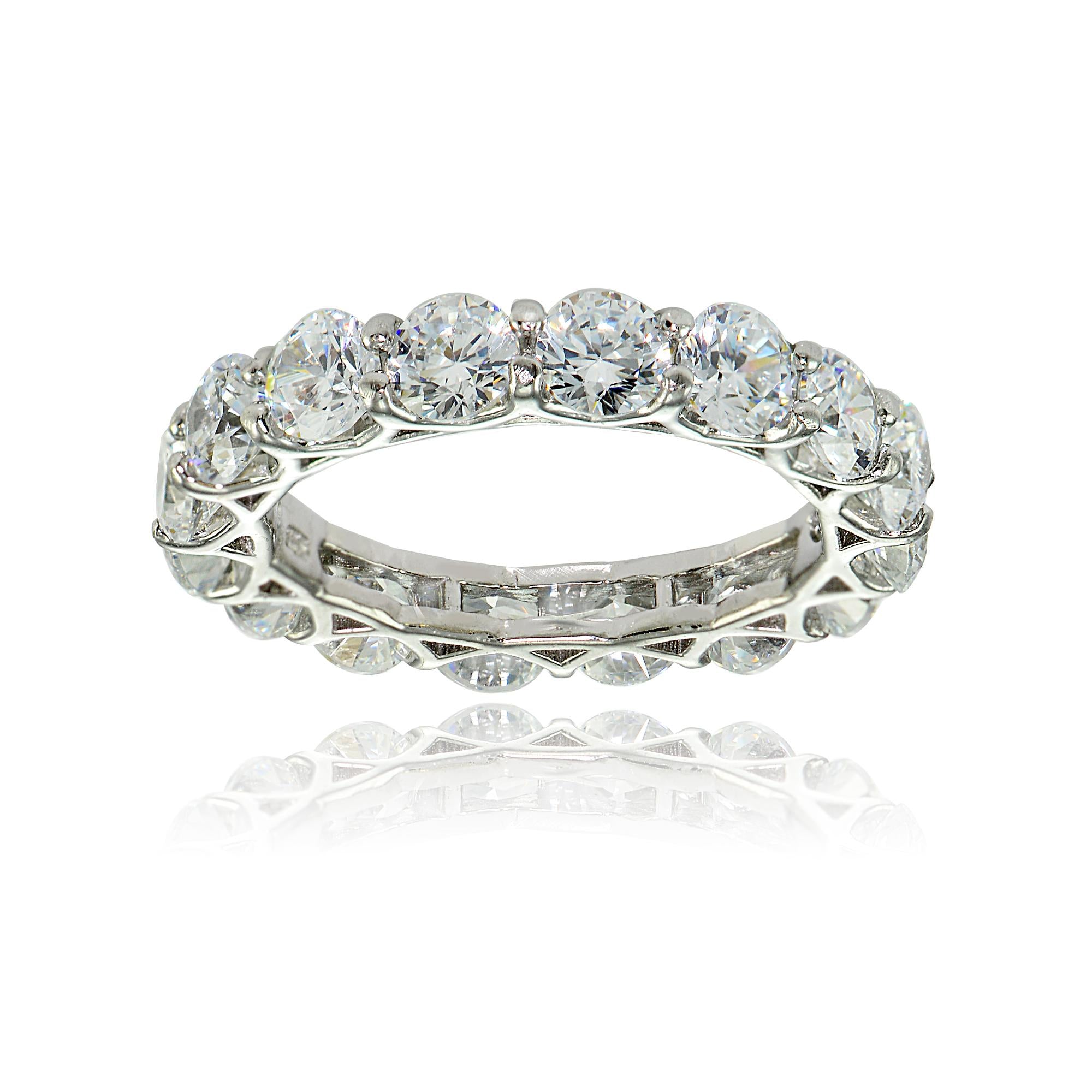 925 Sterling Silver White CZ Lux Infinity Ring For Women