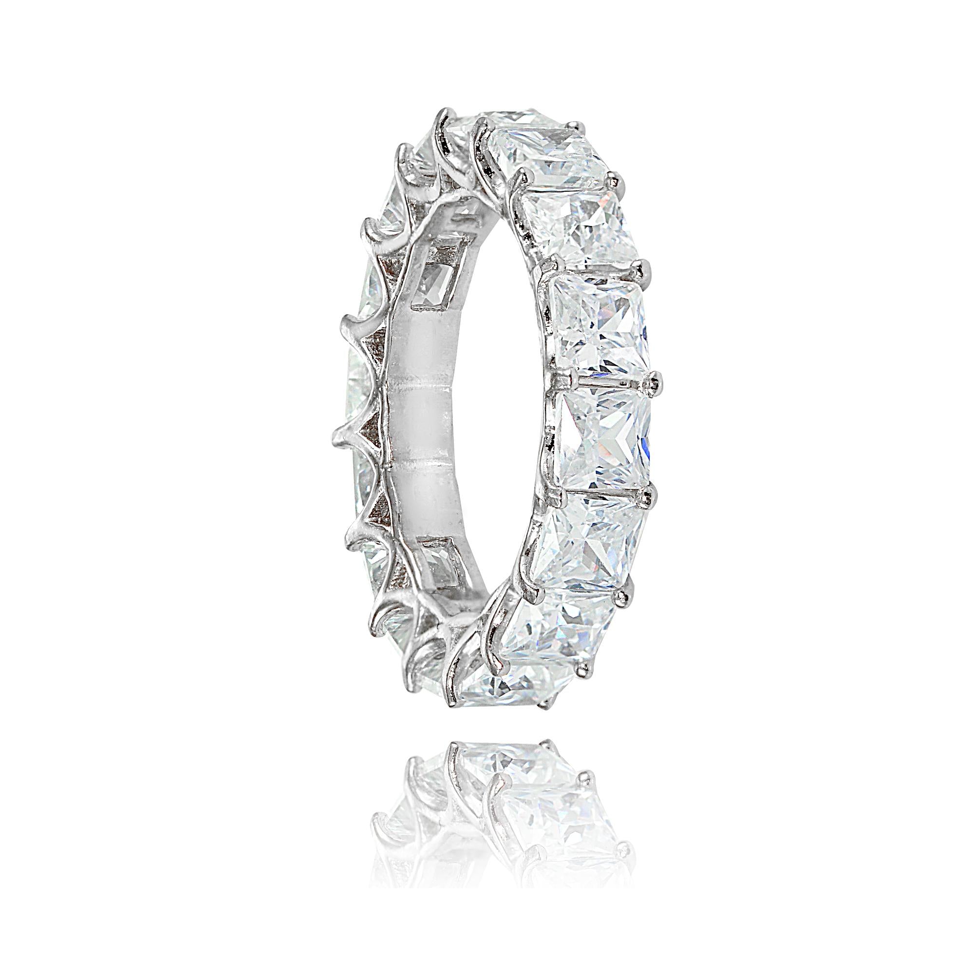 925 Sterling Silver White CZ Cubic Infinity Ring For Women