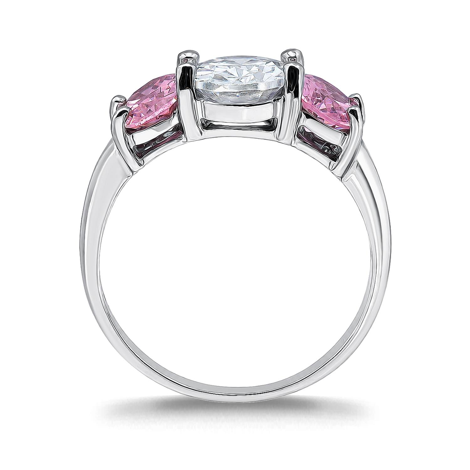 925 Sterling Silver CZ Romance Ring
