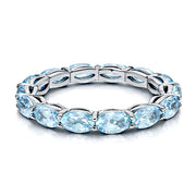 Infinity Oval Blue Topaz Ring