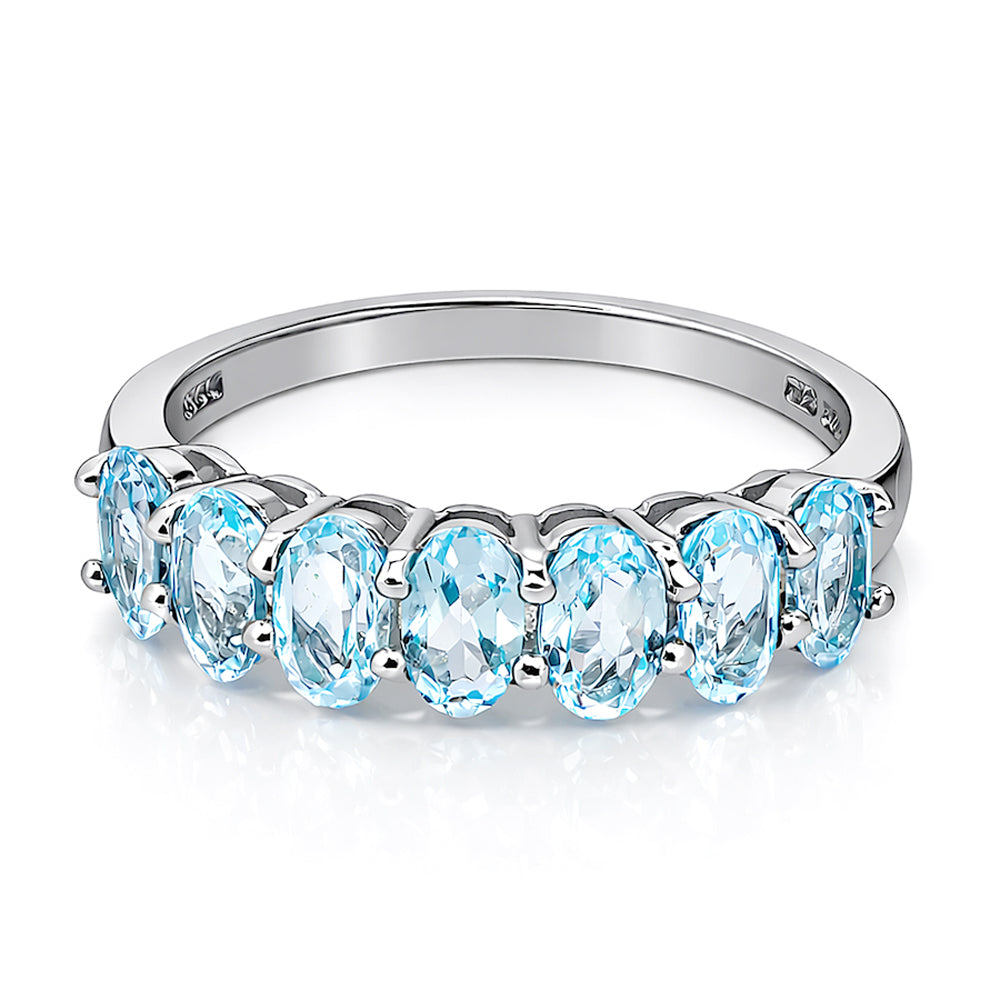 Sept Oval Blue Topaz Ring