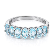 Sept Oval Blue Topaz Ring
