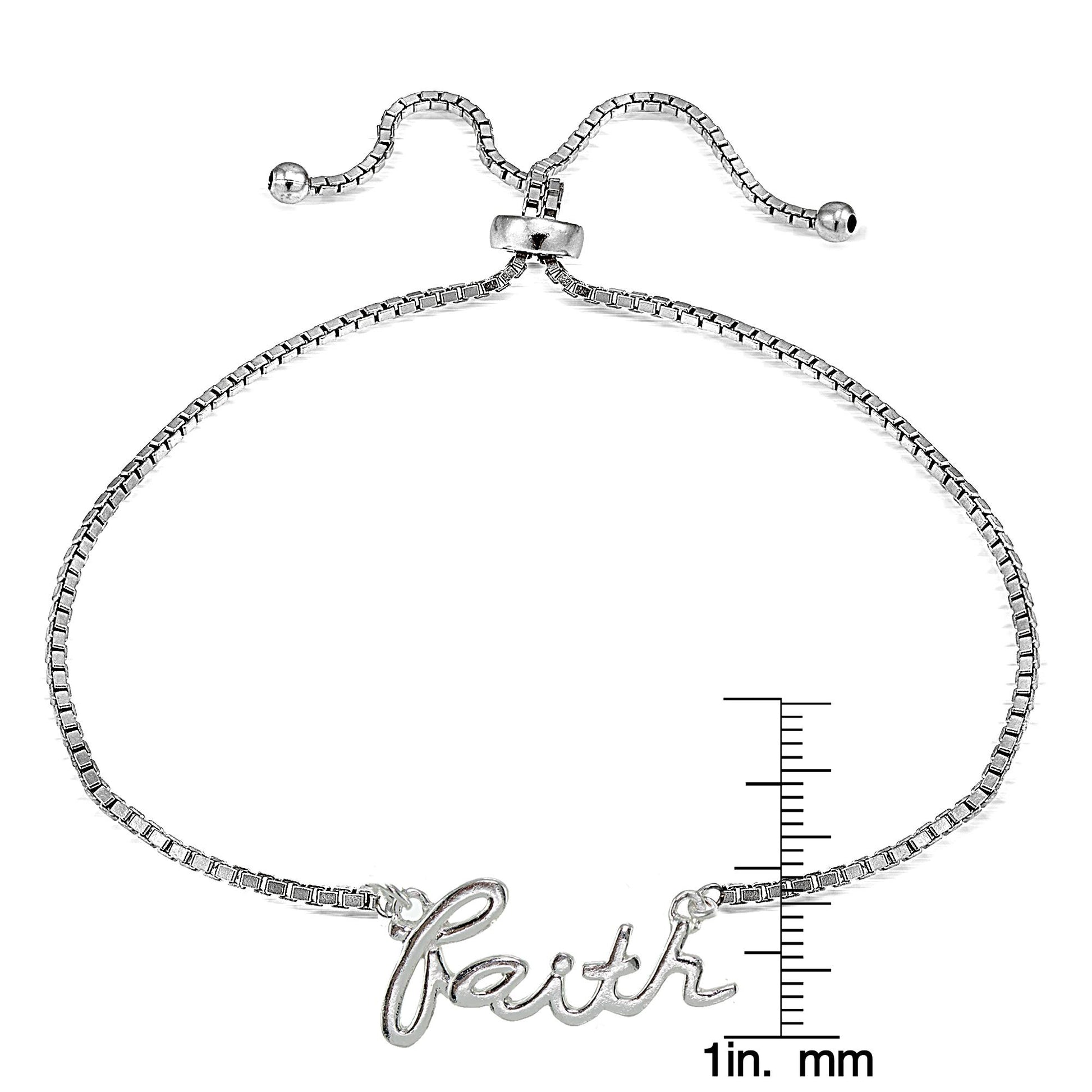 925 Sterling Silver Freeling Faith Adjustable Bracelet For Women