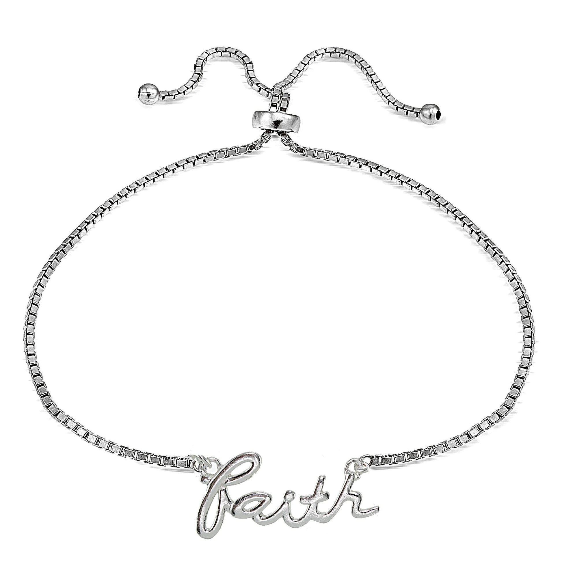 925 Sterling Silver Freeling Faith Adjustable Bracelet For Women