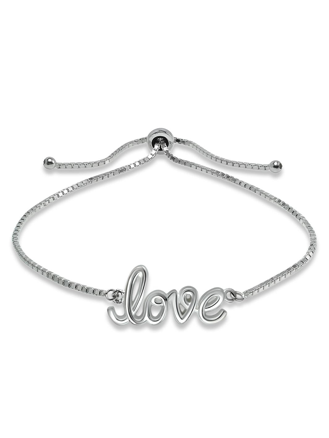 925 Sterling Silver Feeling Love Adjustable Bracelet For Women