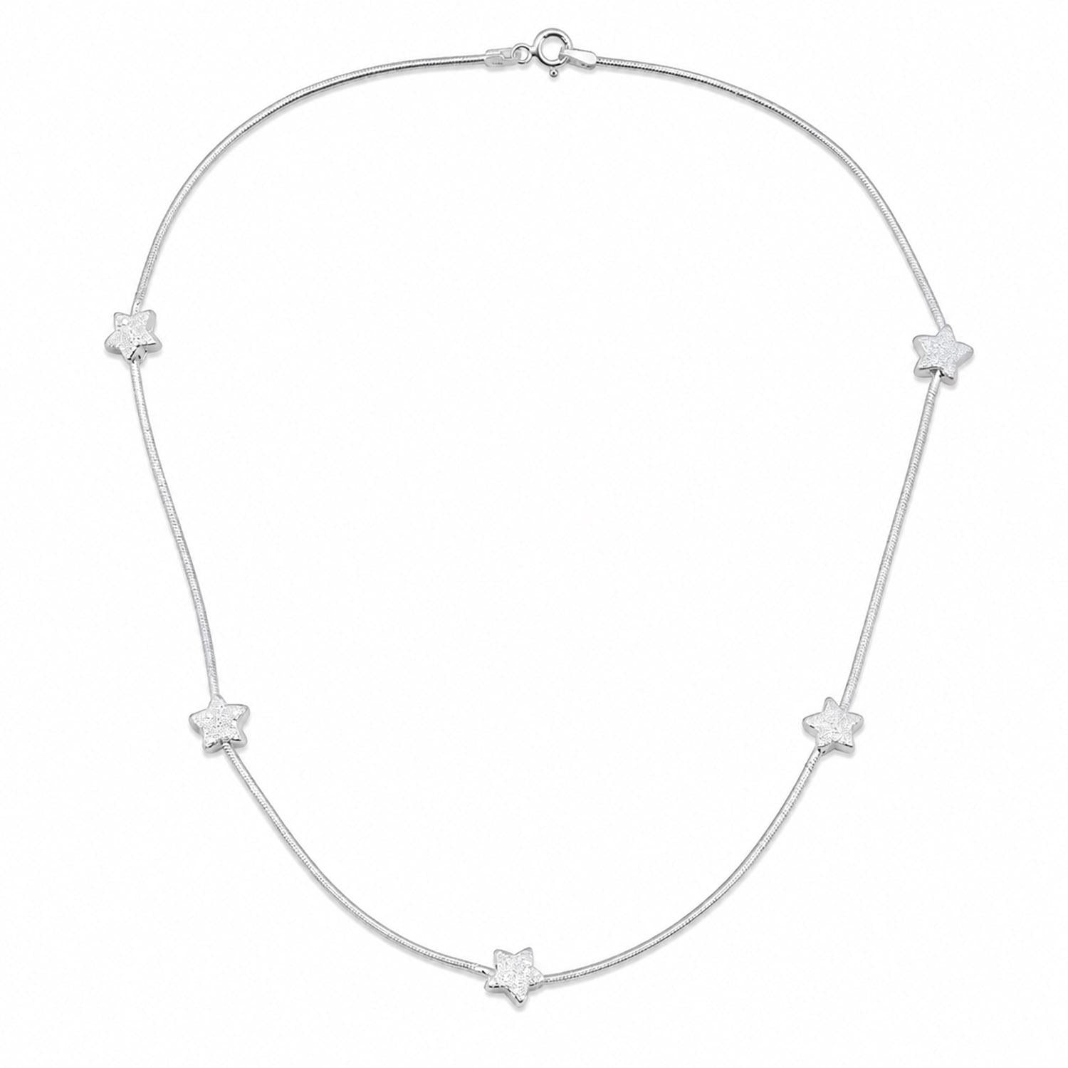 925 Sterling Silver Italian Starlight Necklace 16 Inches For Women