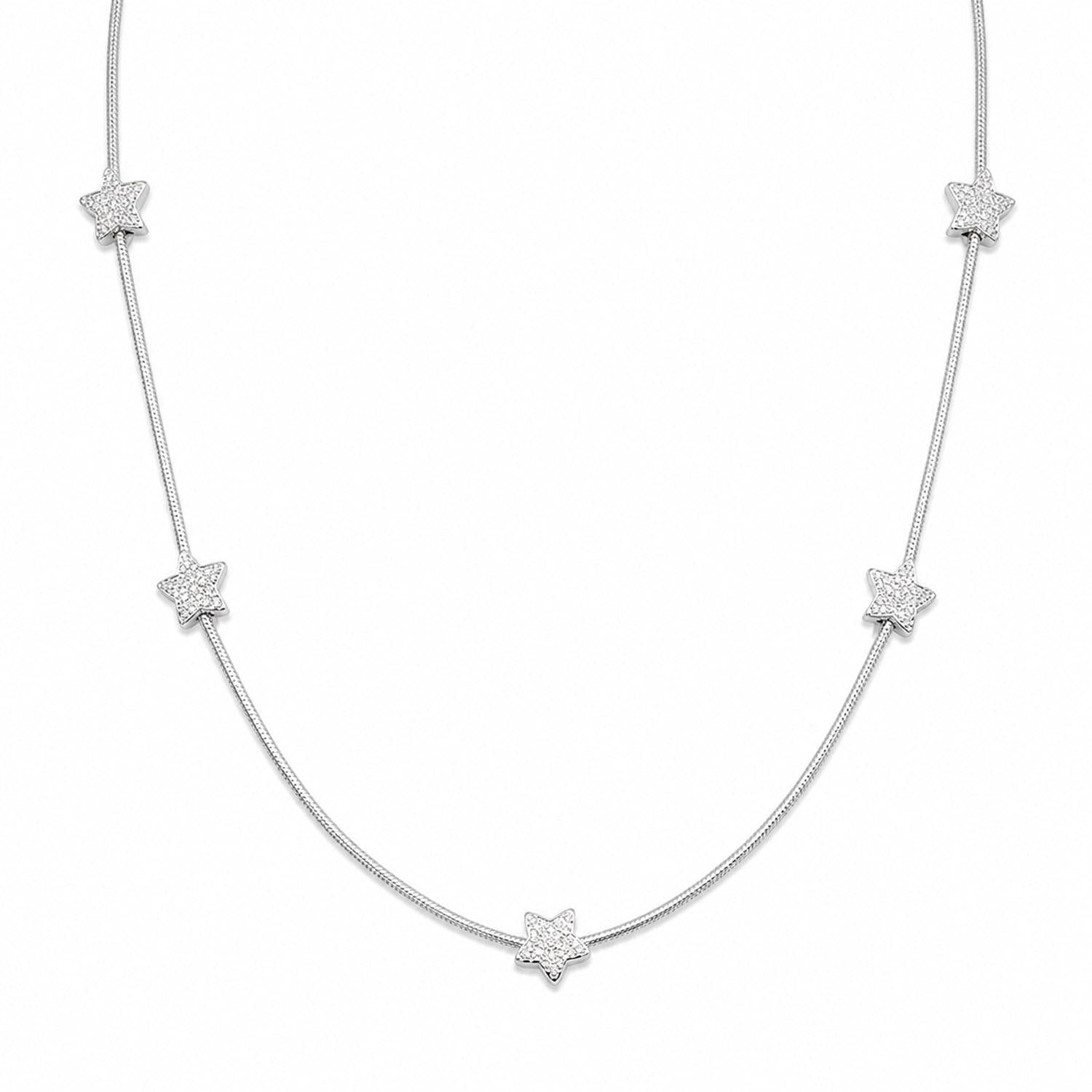 925 Sterling Silver Italian Starlight Necklace 16 Inches For Women
