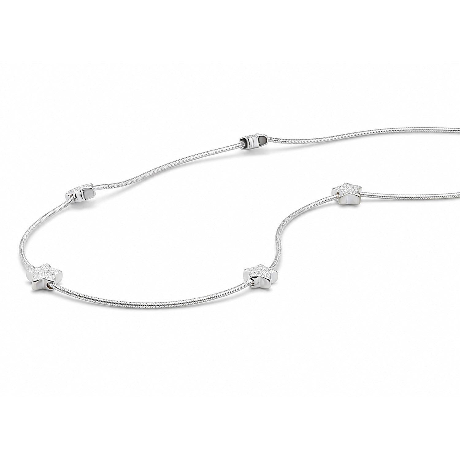 925 Sterling Silver Italian Starlight Necklace 16 Inches For Women