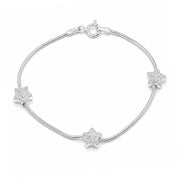 925 Sterling Silver Italian Starlight Bracelet 7 Inches For Women