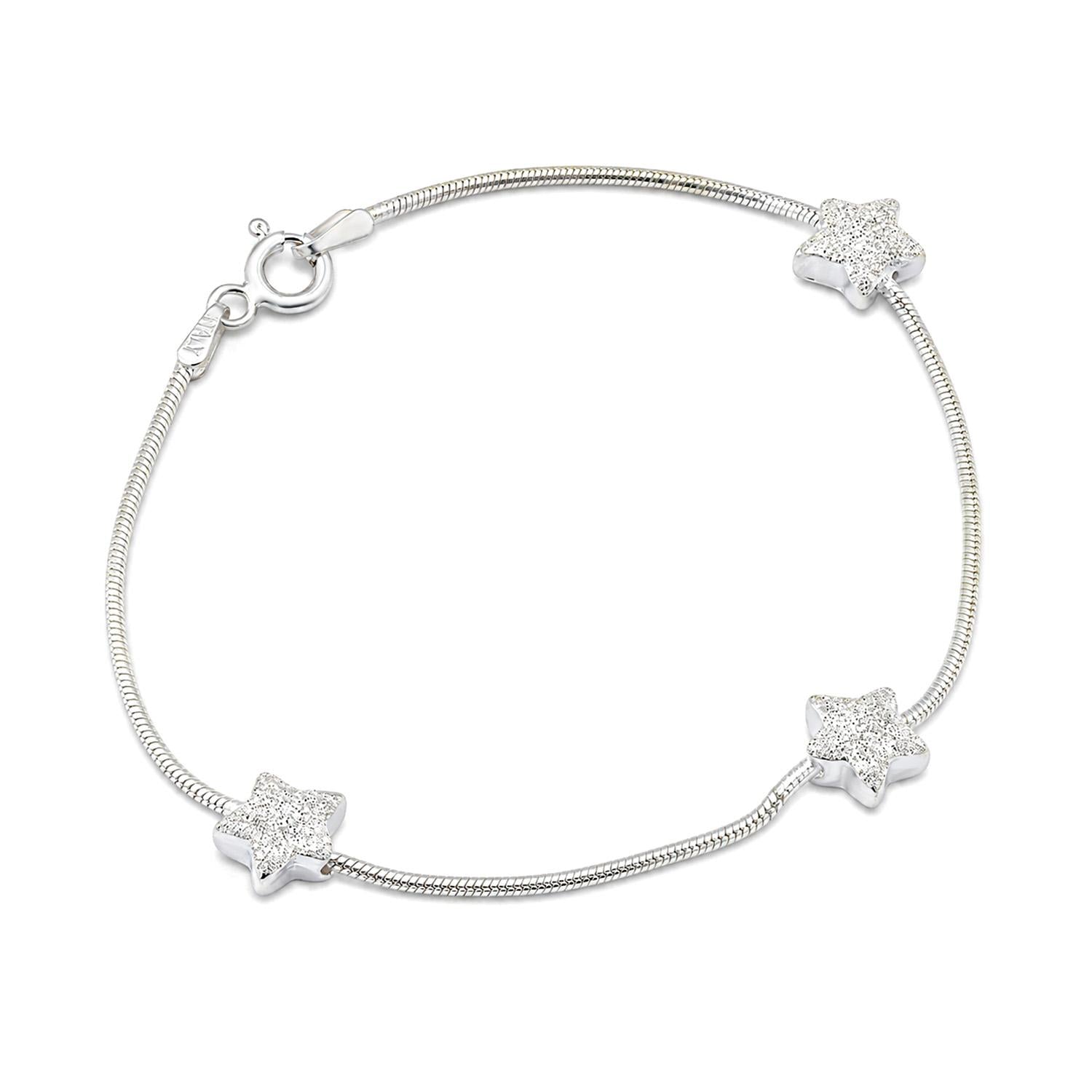 925 Sterling Silver Italian Starlight Bracelet 7 Inches For Women