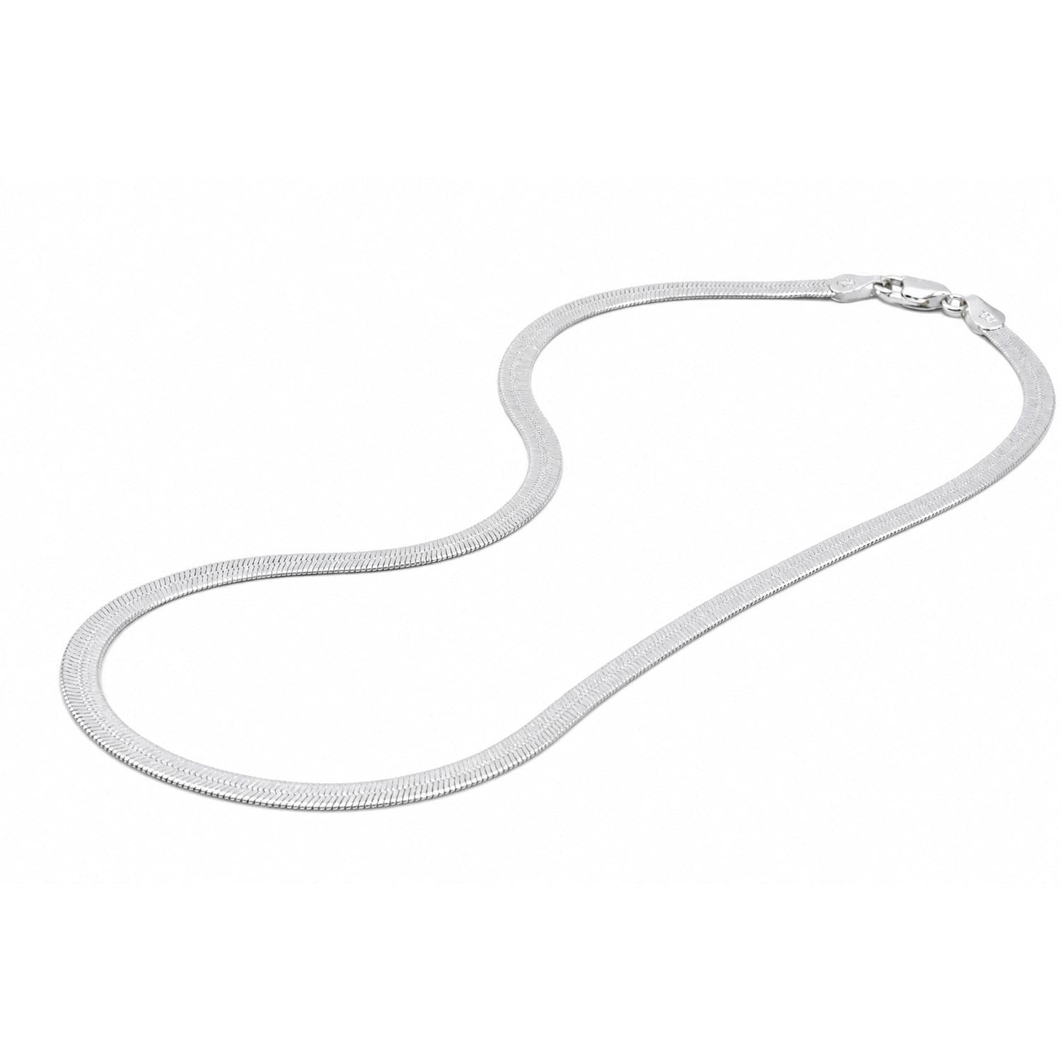 925 Sterling Silver Italian Sleek Necklace For Women