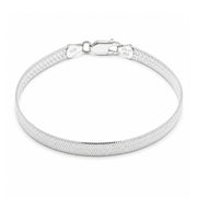 925 Sterling Silver Italian Sleek Bracelet 7 Inches For Women