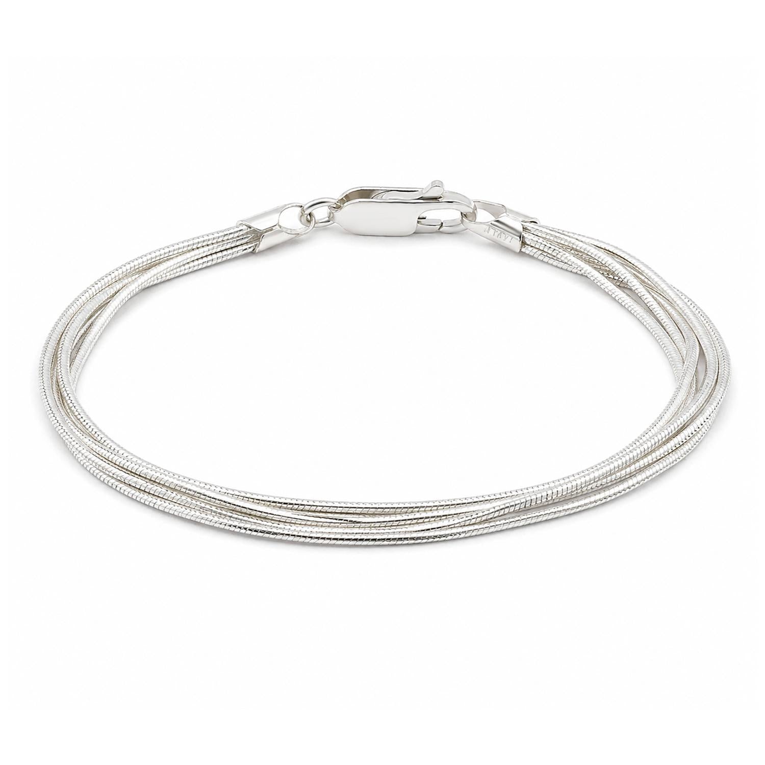 925 Sterling Silver Silk Layer Bracelet 7 Inches For Women