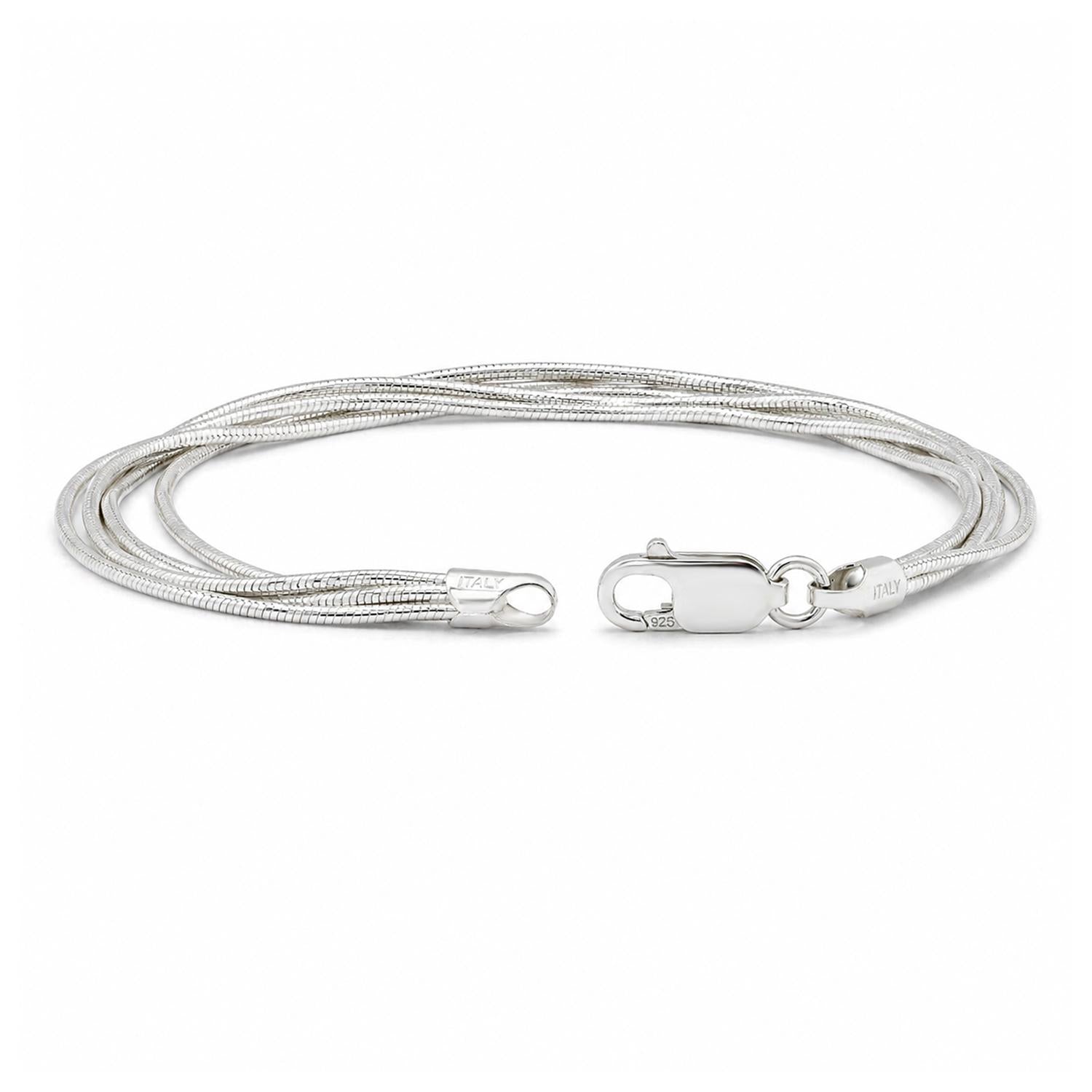 925 Sterling Silver Silk Layer Bracelet 7 Inches For Women