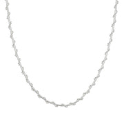 925 Sterling Silver Silk Dot Necklace 15 Inches