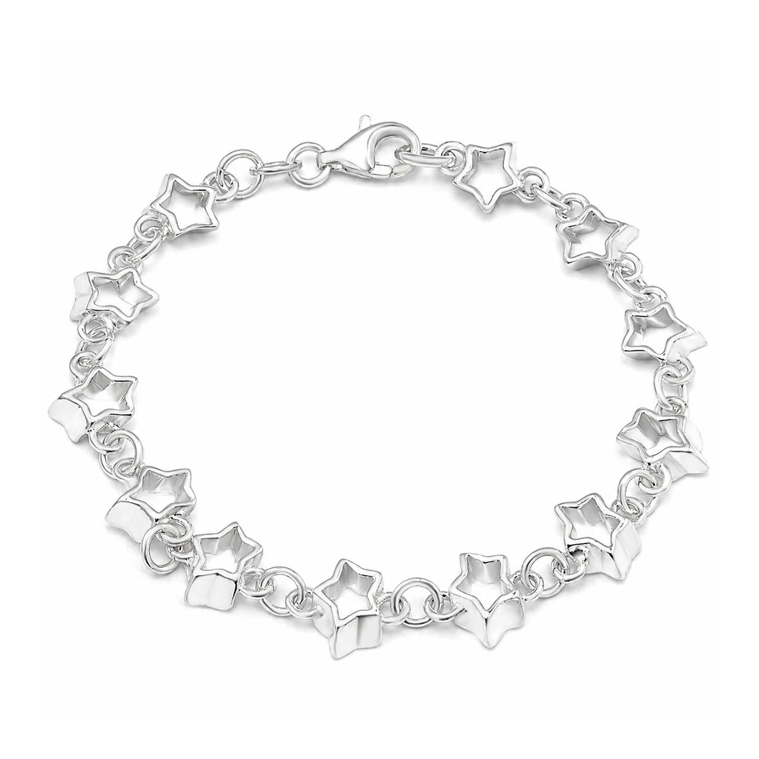 925 Sterling Silver Nova Star Bracelet 7.25 Inches For Women