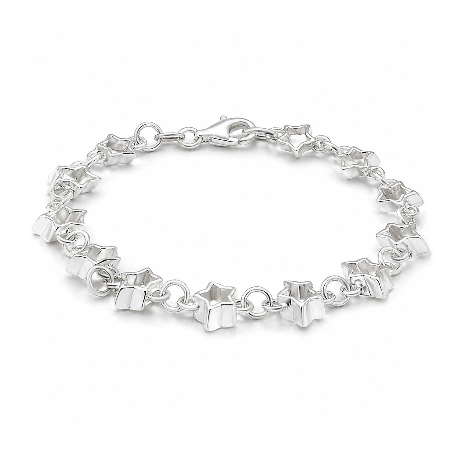 925 Sterling Silver Nova Star Bracelet 7.25 Inches For Women