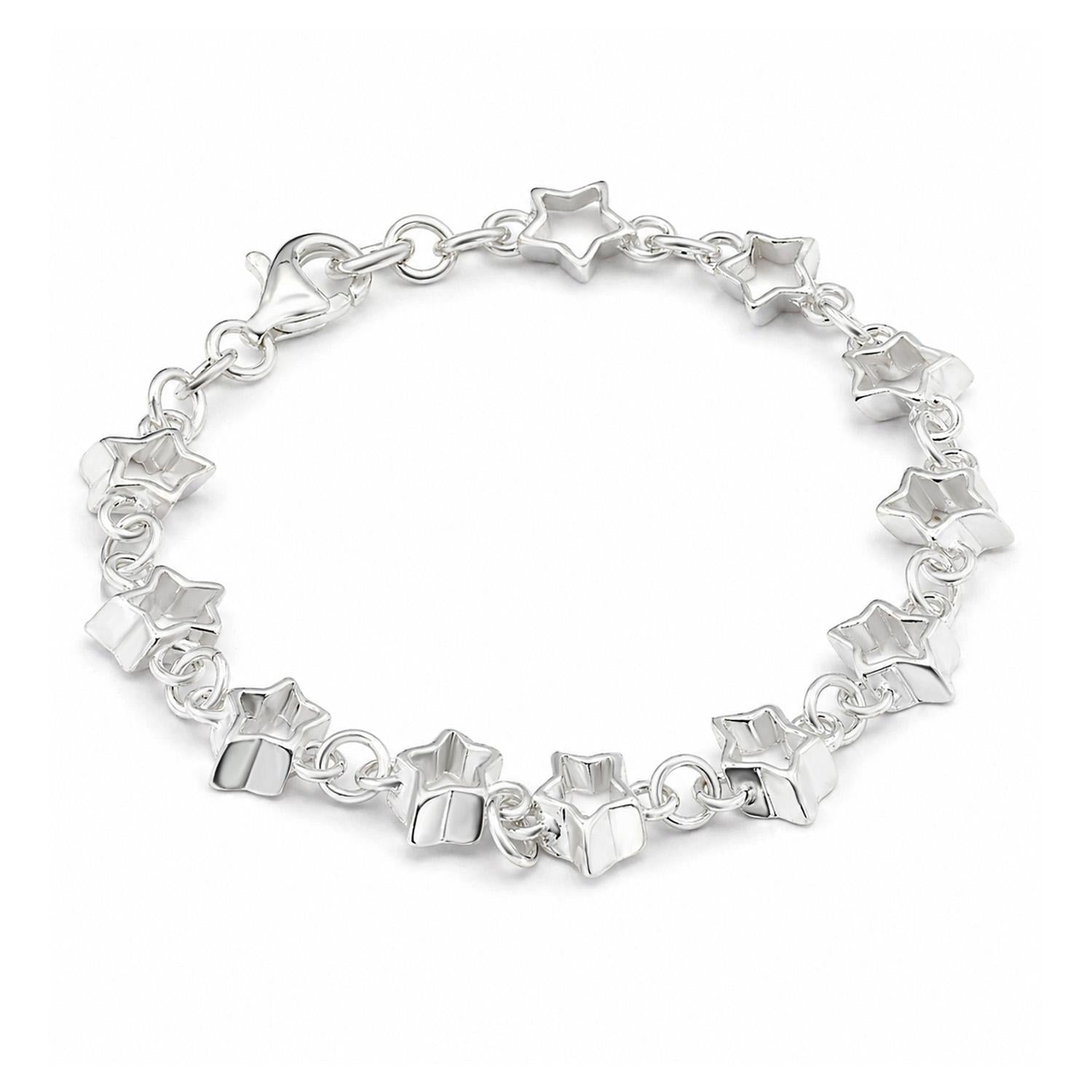 925 Sterling Silver Nova Star Bracelet 7.25 Inches For Women