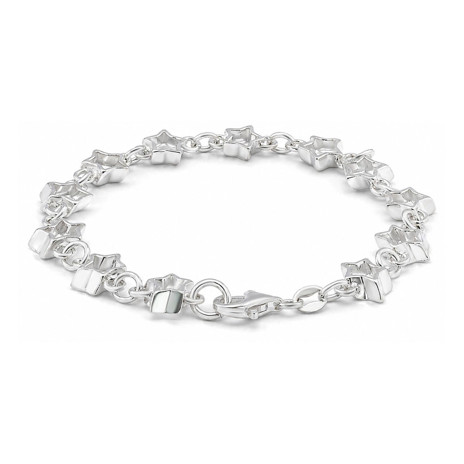 925 Sterling Silver Nova Star Bracelet 7.25 Inches For Women