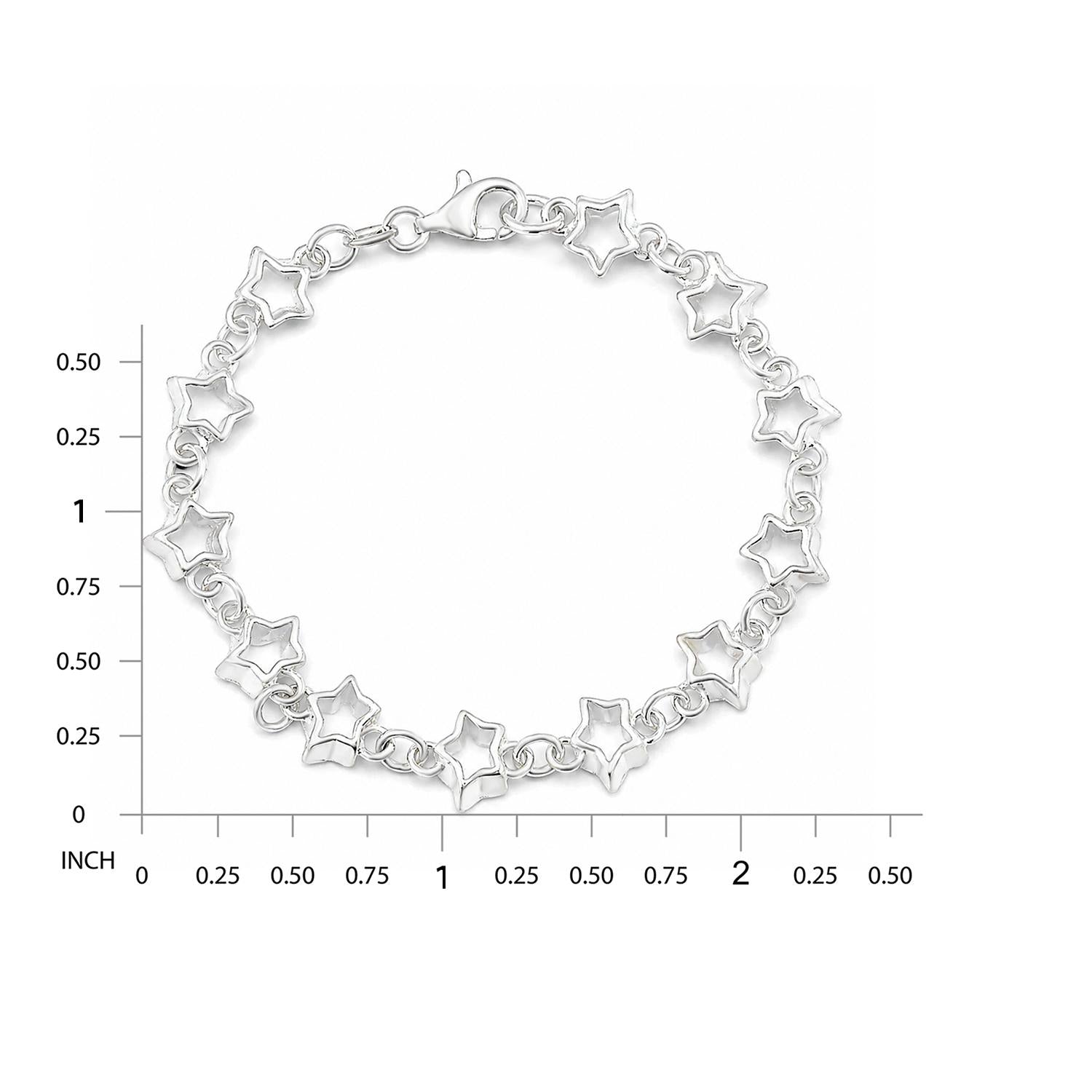 925 Sterling Silver Nova Star Bracelet 7.25 Inches For Women