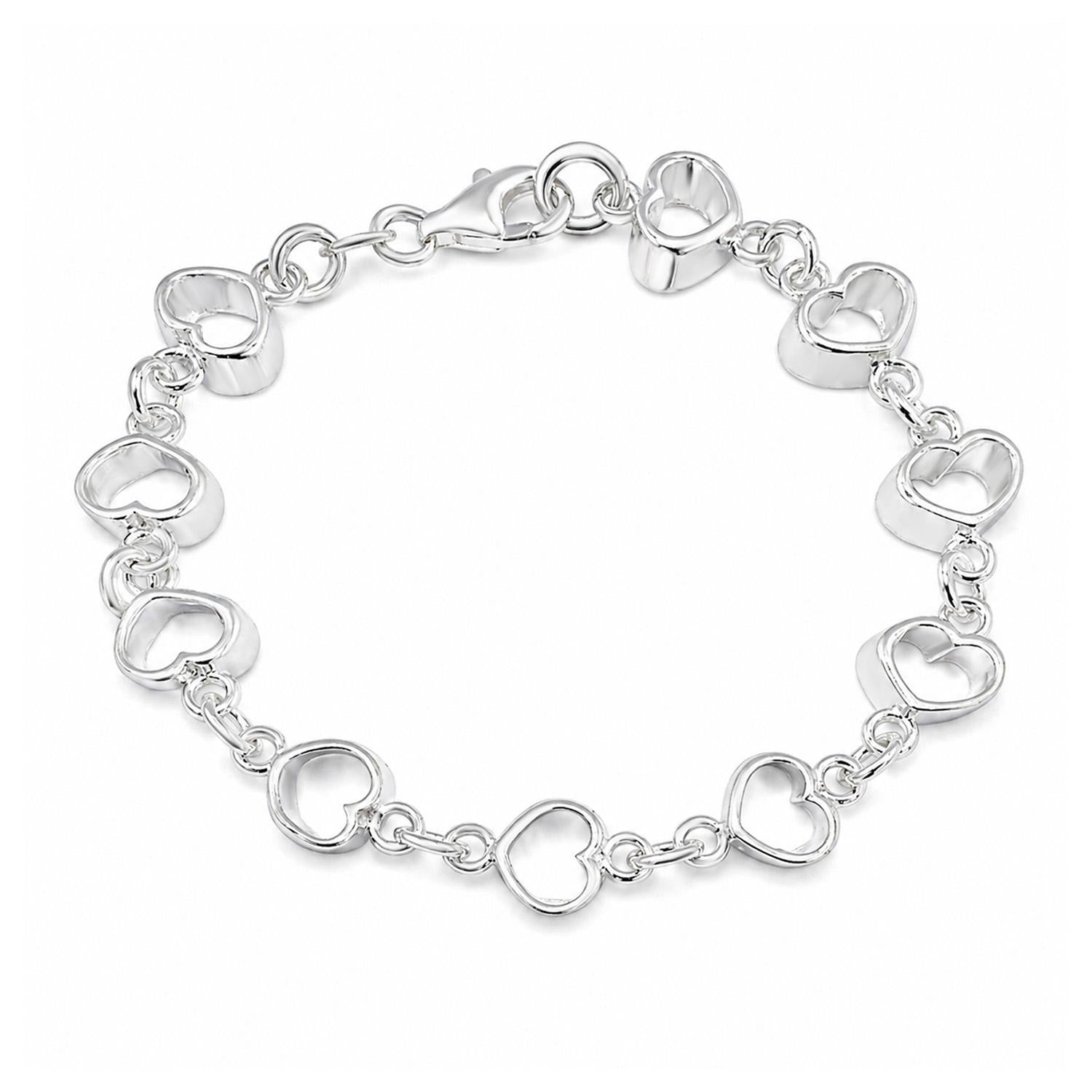 925 Sterling Silver Nova Heart Bracelet 7 Inches For Women