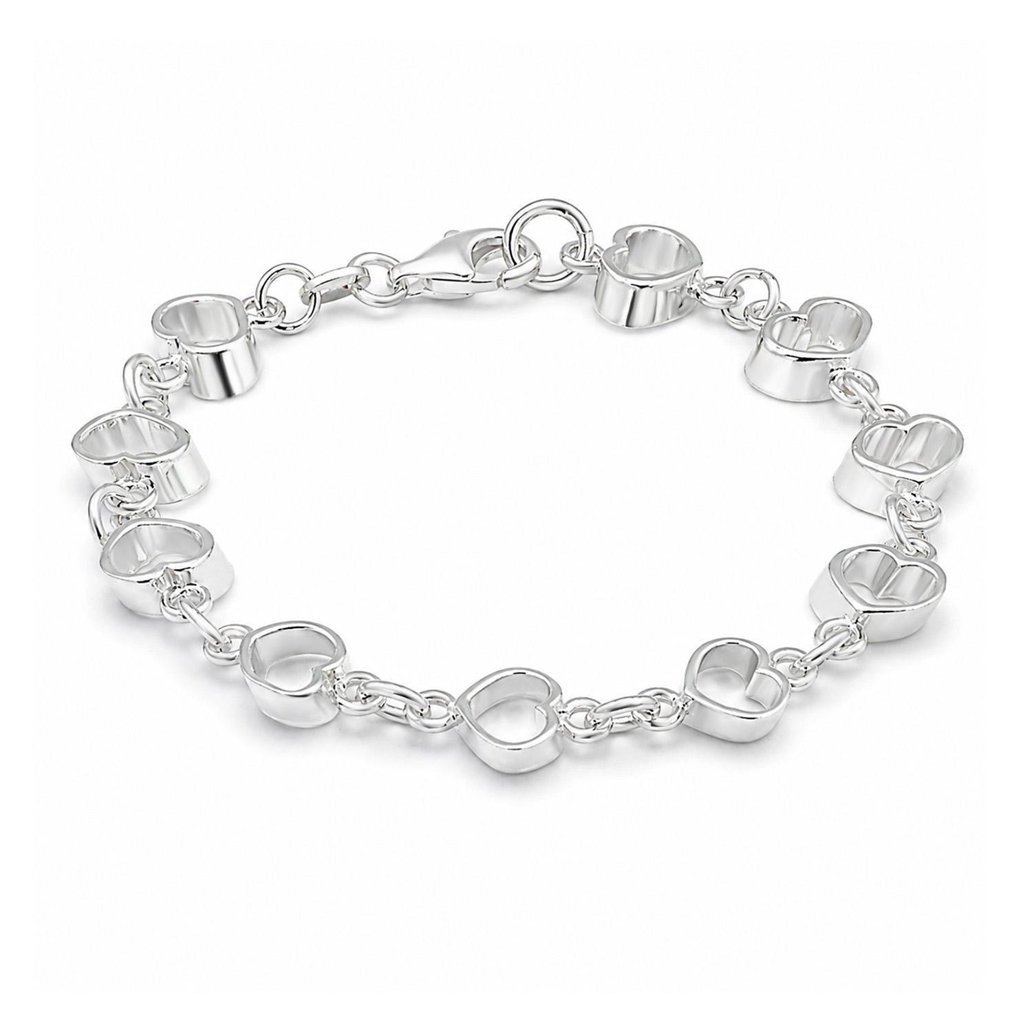 925 Sterling Silver Nova Heart Bracelet 7 Inches For Women