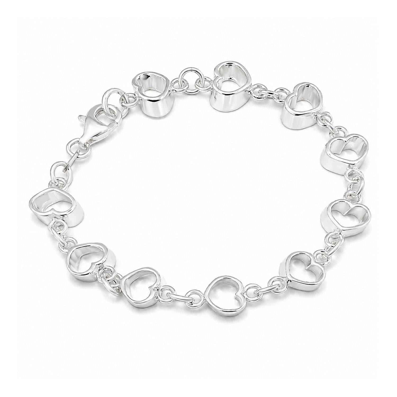 925 Sterling Silver Nova Heart Bracelet 7 Inches For Women