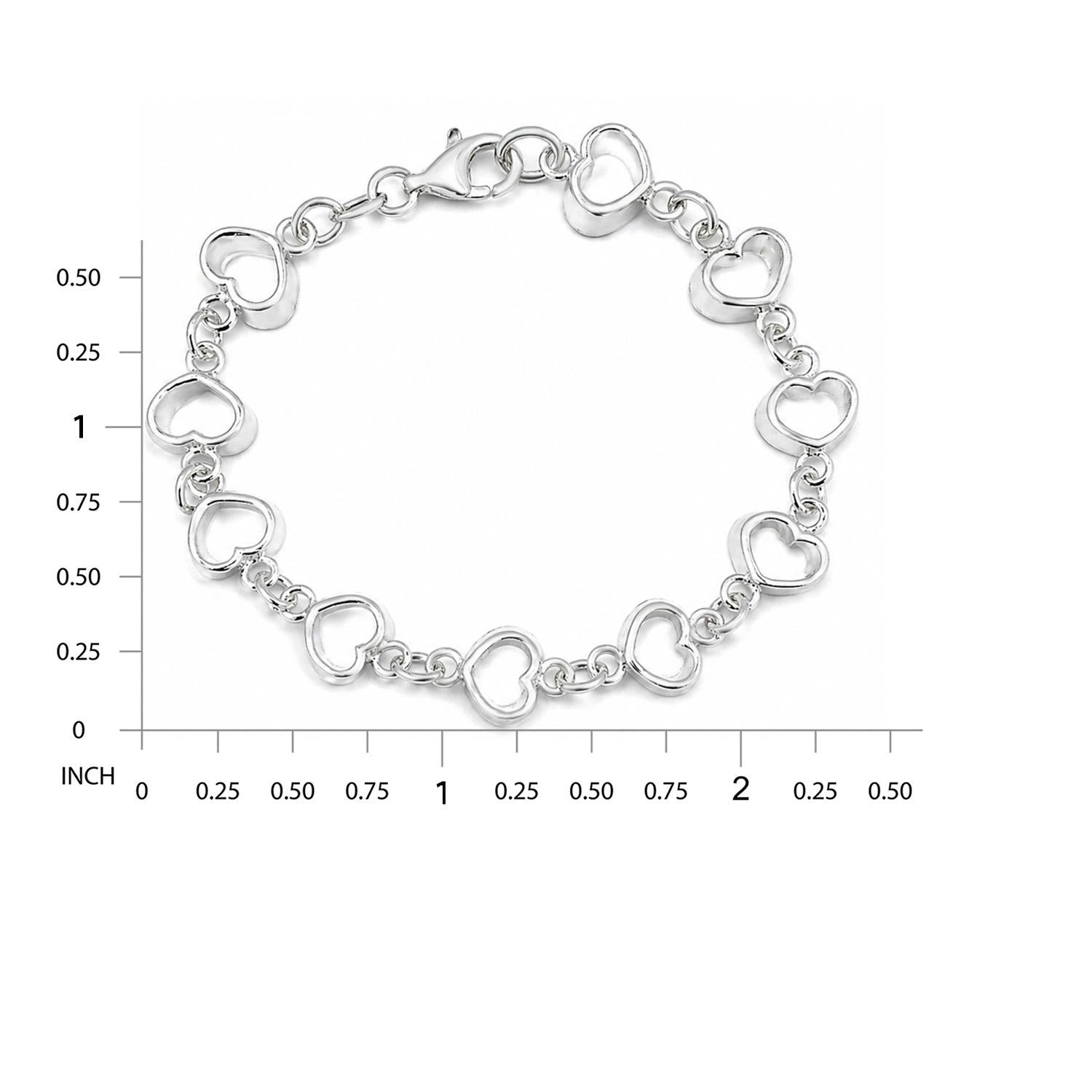 925 Sterling Silver Nova Heart Bracelet 7 Inches For Women