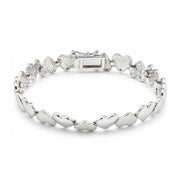 925 Sterling Silver Eternal Heart Bracelet Puffed 7 Inches For Women